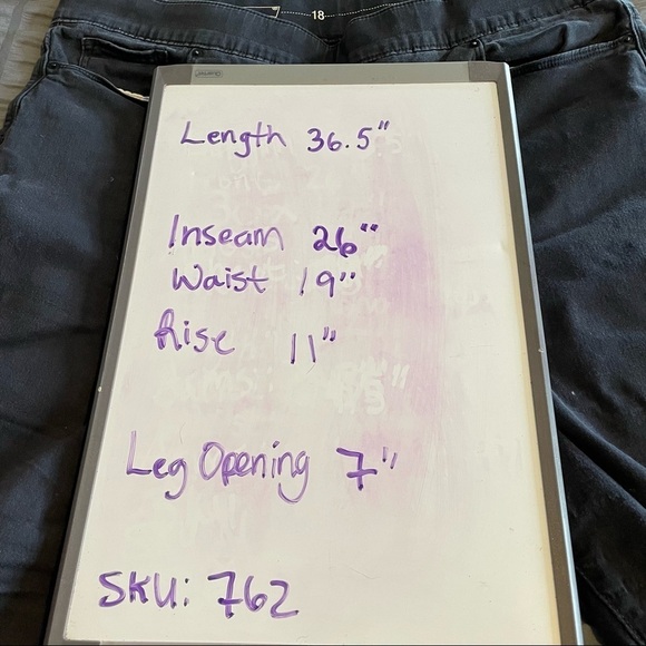 Levi’s 18 jeans black no zipper pull on wide leg denim jeans 34x32 - Picture 8 of 8